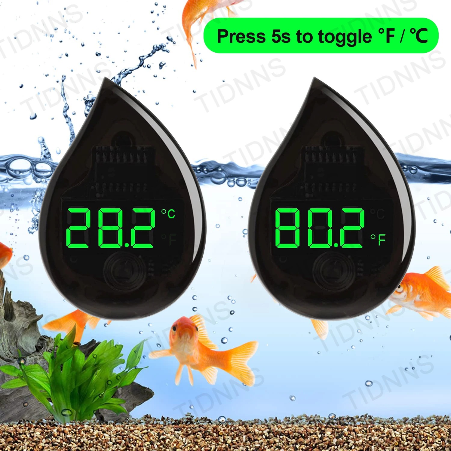 Marine Aquarium Mini - Aquarium Self-Adhesive Thermometer LCD Digital Fish