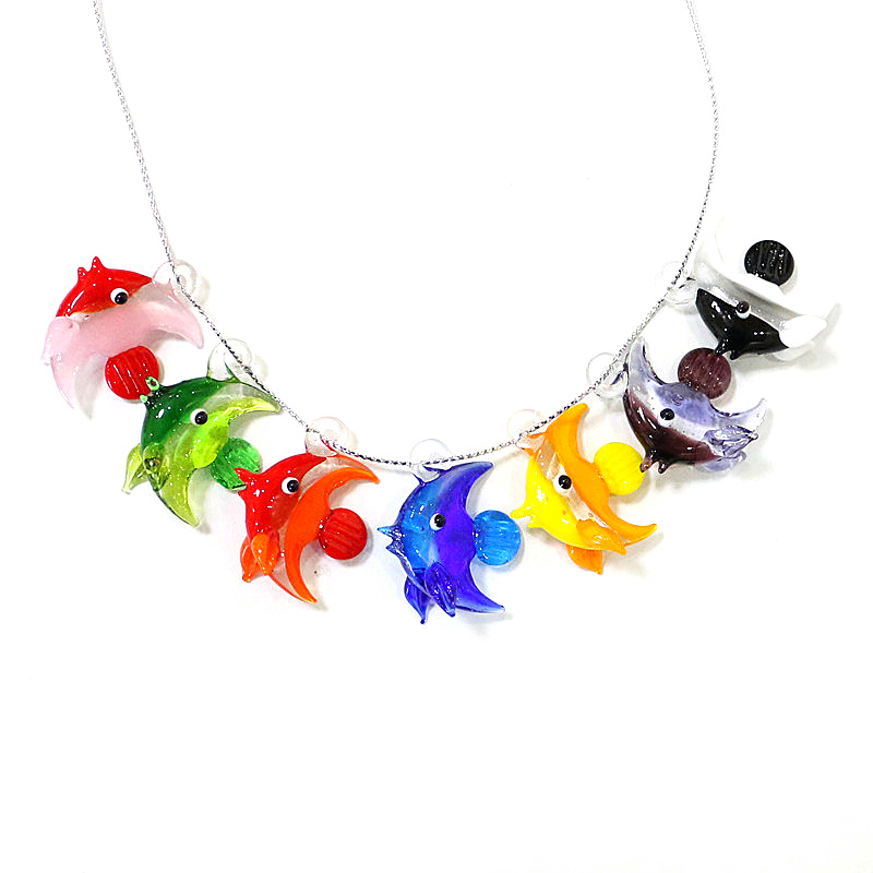 Marine Aquarium Mini - 2pcs Mini Fish Glass Pendant Cute