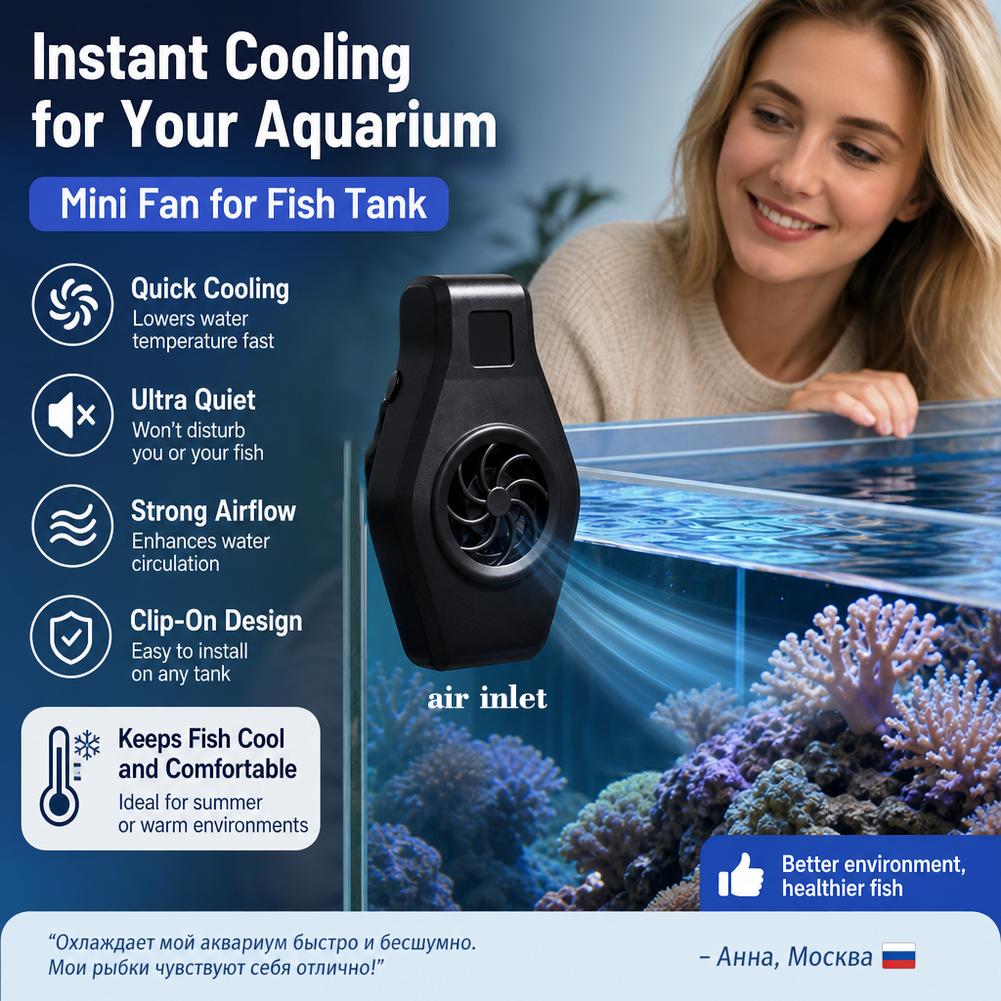 Aquarium Cooling Fan Mini Clip - Marine Aquarium Mini ulasan dan harga